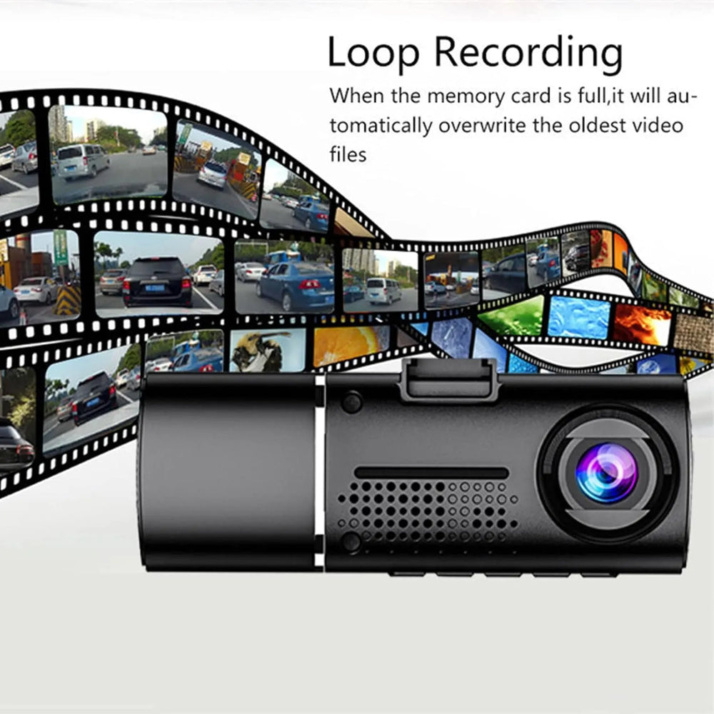 Dashcam Voor & Achter 1080P Full HD – Dual Lens Auto Camera – Nachtzicht – G-Sensor – Loop Recording – 170° Groothoek