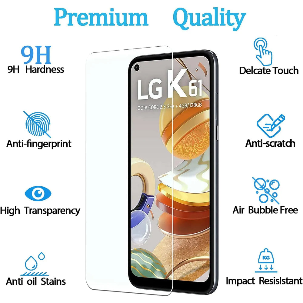 LG K61 Screenprotector Glas Gehard 9H – Anti-kras – 5-Pack-Ilumina Benelux