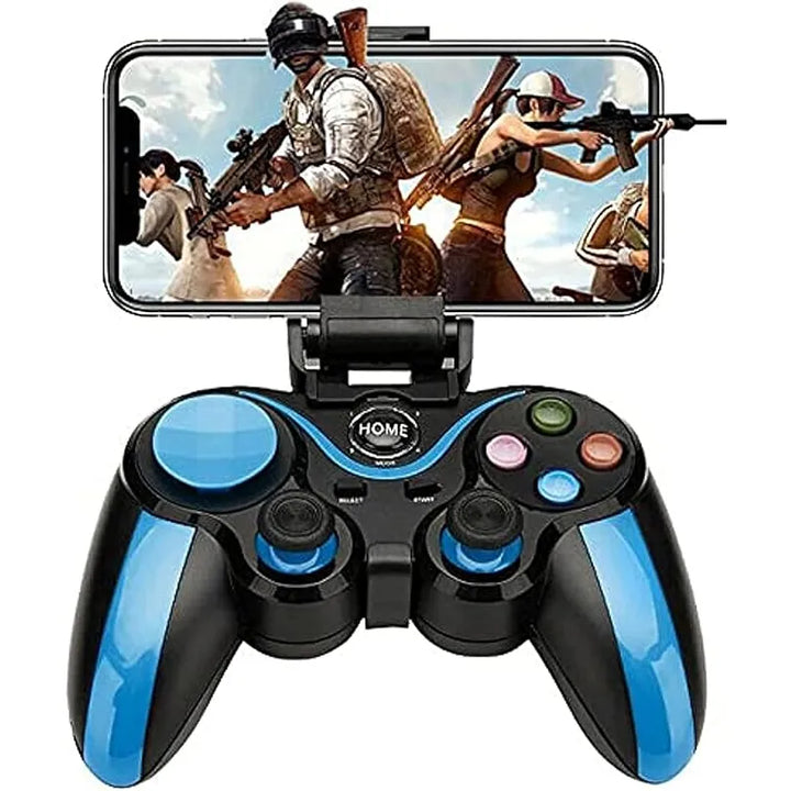 Draadloze Game Controller – Bluetooth Gamepad voor iOS, Android & PC – Telefoonhouder – Blauw/Zwart-Ilumina Benelux