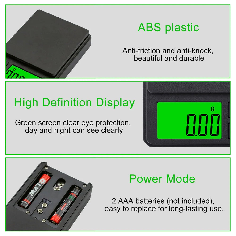 Digitale Precisie Weegschaal – 0,01g tot 1000g – Keukenweegschaal – Sieradenweegschaal – Koffieweegschaal – LCD Display met Achtergrondverlichting-Ilumina Benelux