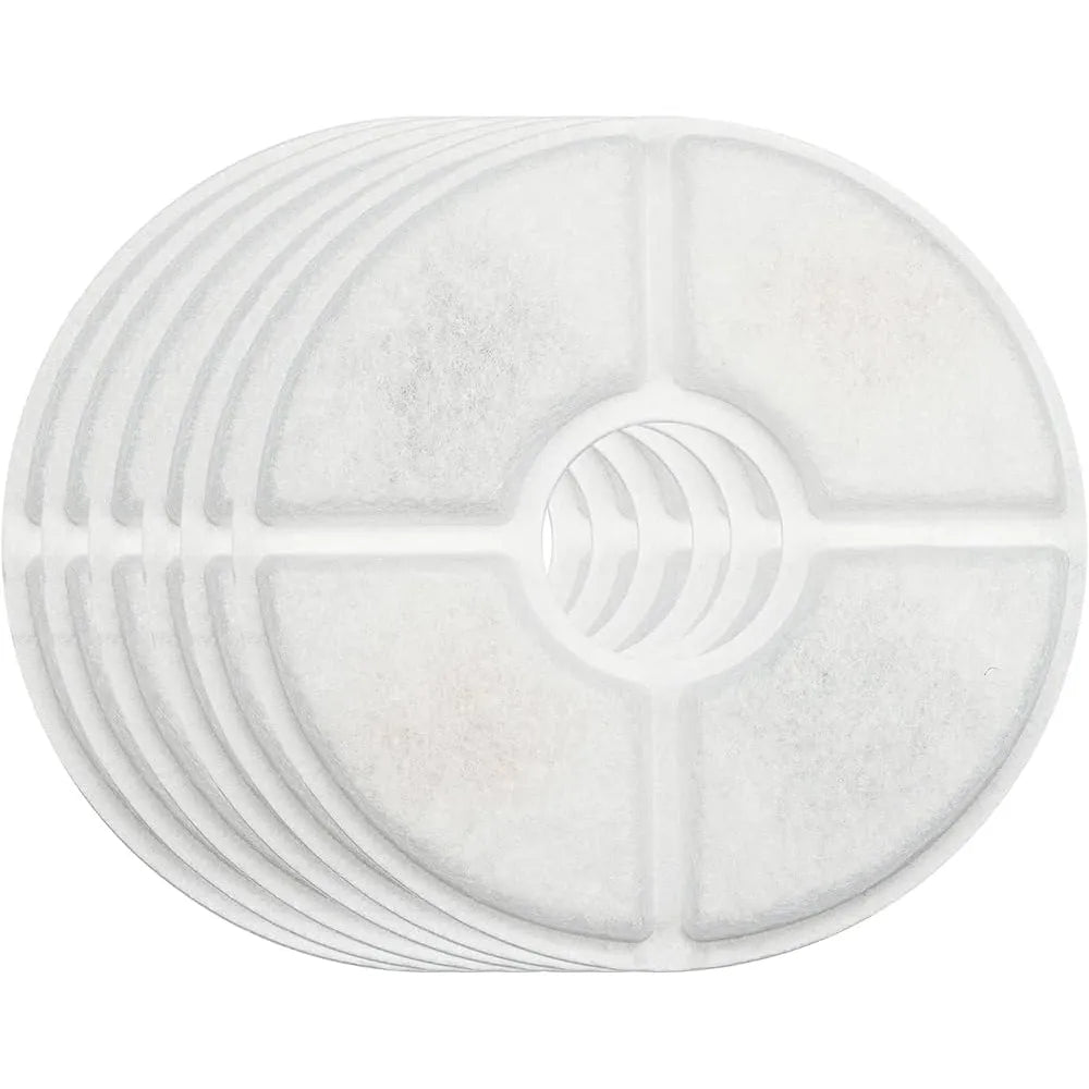 Drinkfontein Filters Navulling – 6 Stuks – Voor Katten en Honden – Ronde Drinkfontein Filters – Actieve Koolstoffilters – 12,5 cm-Ilumina Benelux