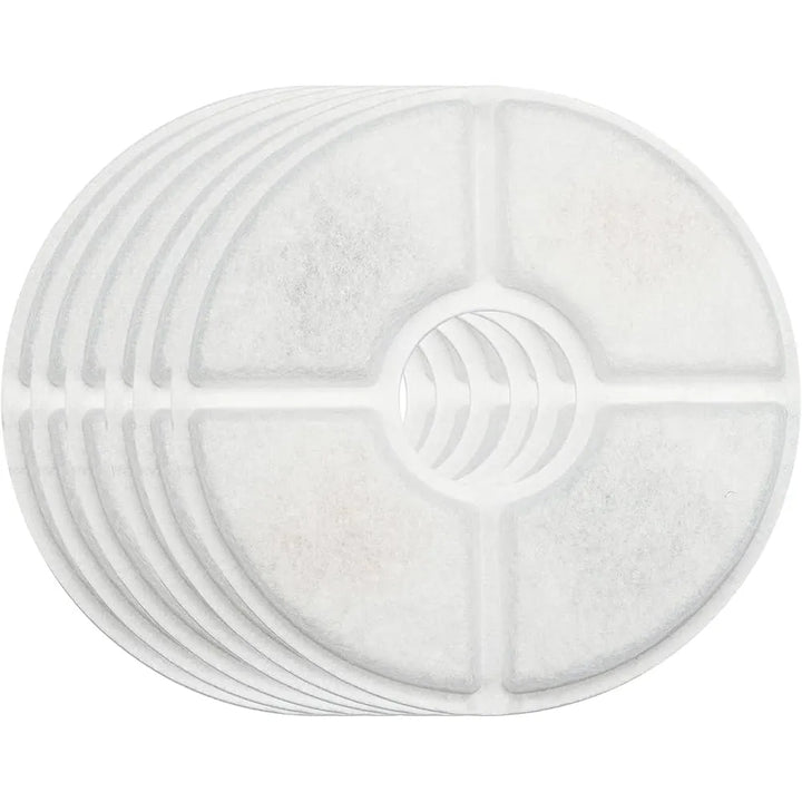 Drinkfontein Filters Navulling – 6 Stuks – Voor Katten en Honden – Ronde Drinkfontein Filters – Actieve Koolstoffilters – 12,5 cm-Ilumina Benelux
