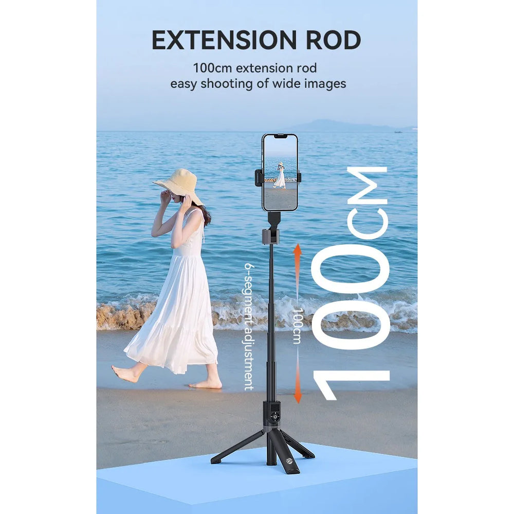 Selfiestick met Statief en Bluetooth Afstandsbediening – 100 cm – Zwart-Ilumina Benelux