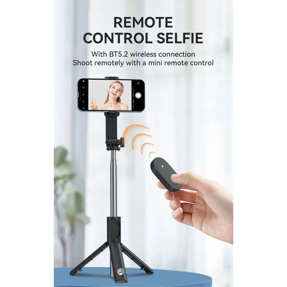 Selfiestick met Statief en Bluetooth Afstandsbediening – 100 cm – Zwart-Ilumina Benelux