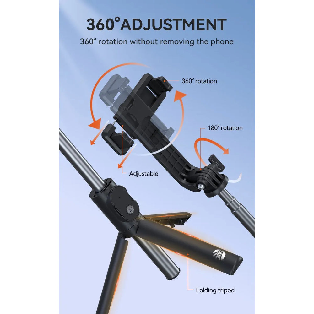 Selfiestick met Statief en Bluetooth Afstandsbediening – 100 cm – Zwart-Ilumina Benelux