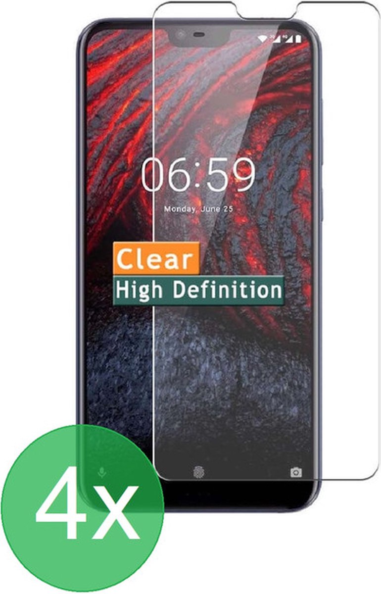Nokia 6.1 Plus / Nokia X6 Screenprotector Gehard 9H – Anti-kras – 4-Pack-Ilumina Benelux