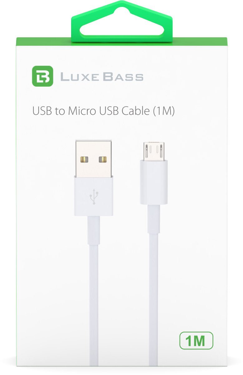 Micro USB Oplaadkabel – Geschikt voor Nokia, Samsung, Sony, LG, HTC, Kindle – Data & Opladen – 1 Meter – Wit-USB-Kabels-Ilumina Benelux