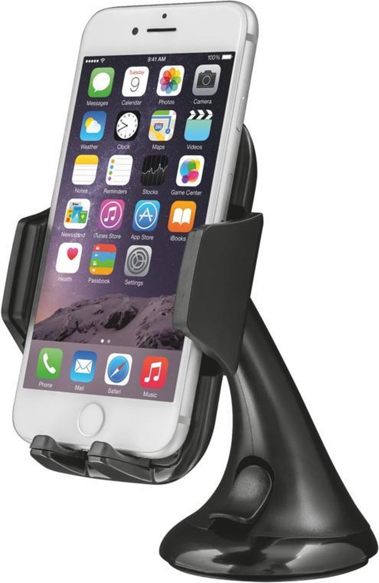 Telefoonhouder auto – Universele autohouder – Verstelbare klem – Geschikt voor iPhone, Huawei, Samsung e.a. – Zwart-Ilumina Benelux