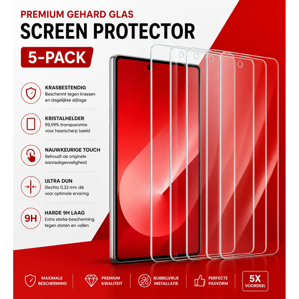 Samsung Galaxy Z Fold 6 Screenprotector – 5-Pack Tempered Glas-Ilumina Benelux