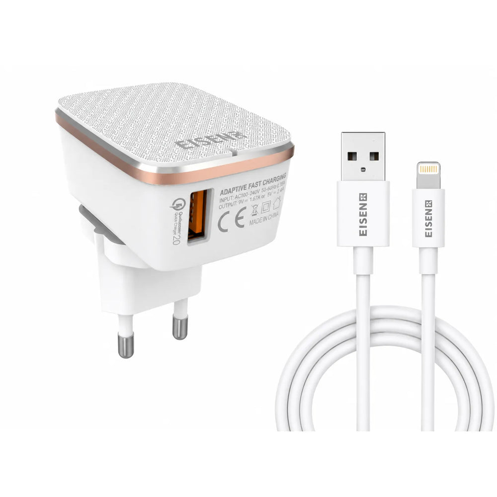 18W Fast Charger USB Adapter met Lightning Kabel-Ilumina Benelux
