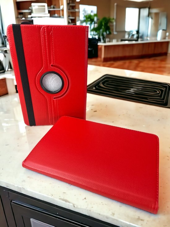 8 inch Tablet Hoesjes – 360° draaibaar – Multi-stand Standfunctie – Rood-Tablethoesjes-Ilumina Benelux