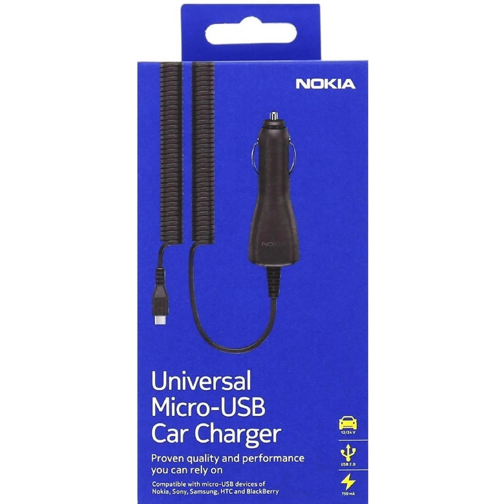 Nokia DC-15 Universele Micro USB Autolader Zwart 750mA met Micro-USB Kabel-Ilumina Benelux