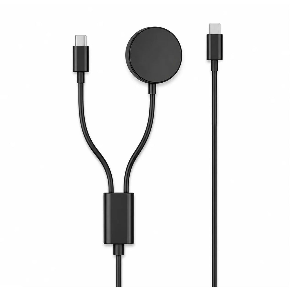 2-in-1 USB-C Oplaadkabel Geschikt voor Samsung Galaxy Watch 7/6/5/4/3 & Active 2 – 60W Snelladen – Magnetische Watch Oplader – 1 Meter