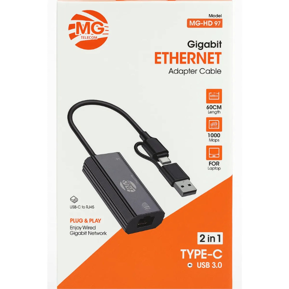 USB-C naar Gigabit Ethernet Adapter – RJ45 Netwerkadapter – USB 3.0 – 1000Mbps-Ilumina Benelux