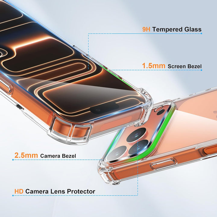 iPhone 17 Pro Max Hoesjes - Ultra-Hybrid Backcover - Schokbestendig - Crystal Clear Transparant-Ilumina Benelux