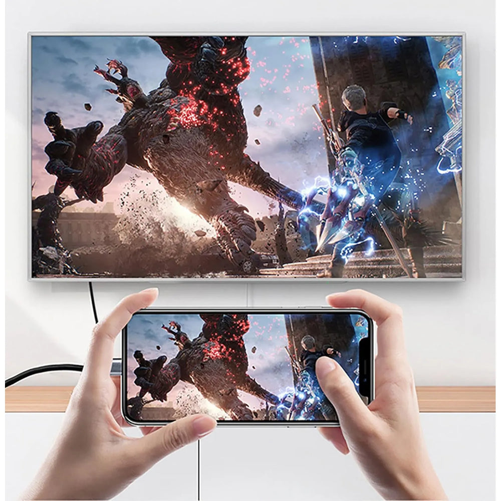 USB-C naar HDMI Kabel 8K 60Hz – Thunderbolt 3/4 naar HDMI – Geschikt voor iPhone 15 Pro, MacBook, iPad Pro, Samsung Galaxy & USB-C Apparaten – 2 Meter