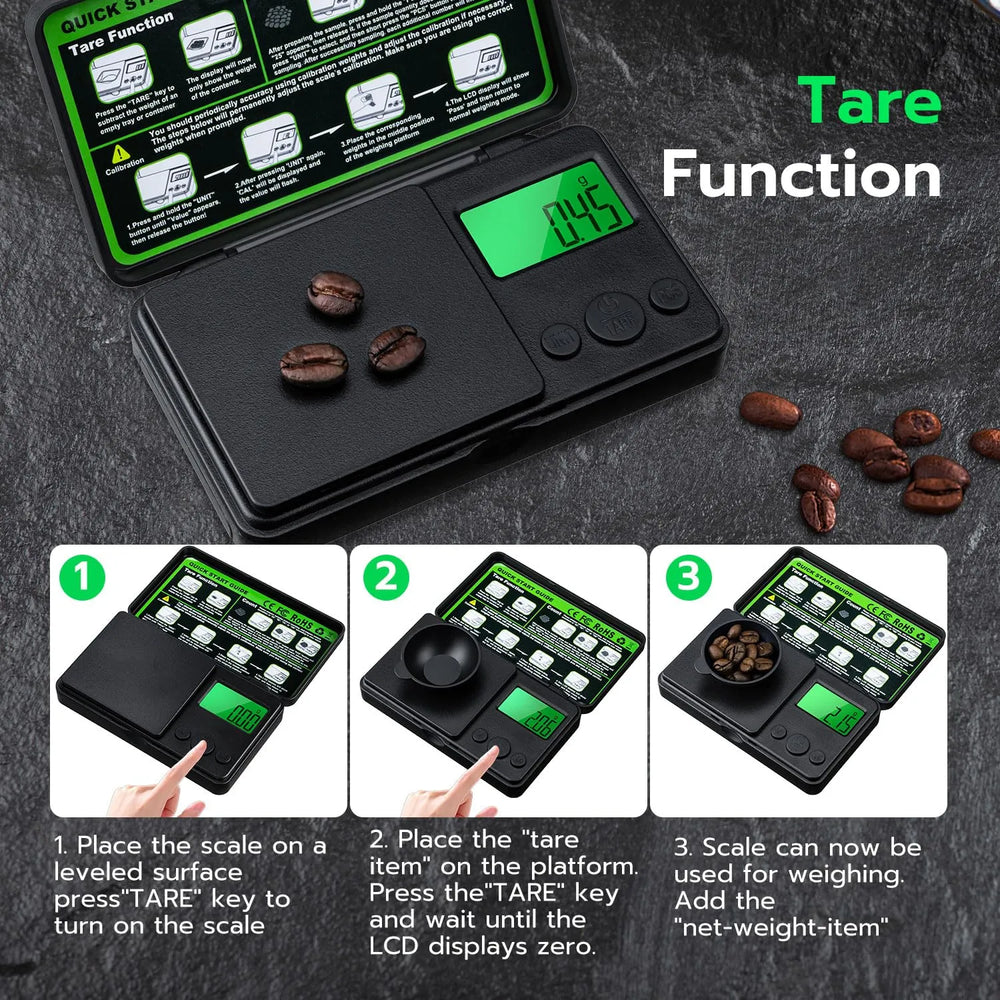 Digitale Precisie Weegschaal 1000g x 0,01g – Pocket Scale – Mini Weegschaal met LCD Display – Sieraden, Koffie, Specerijen en Laboratorium-Ilumina Benelux