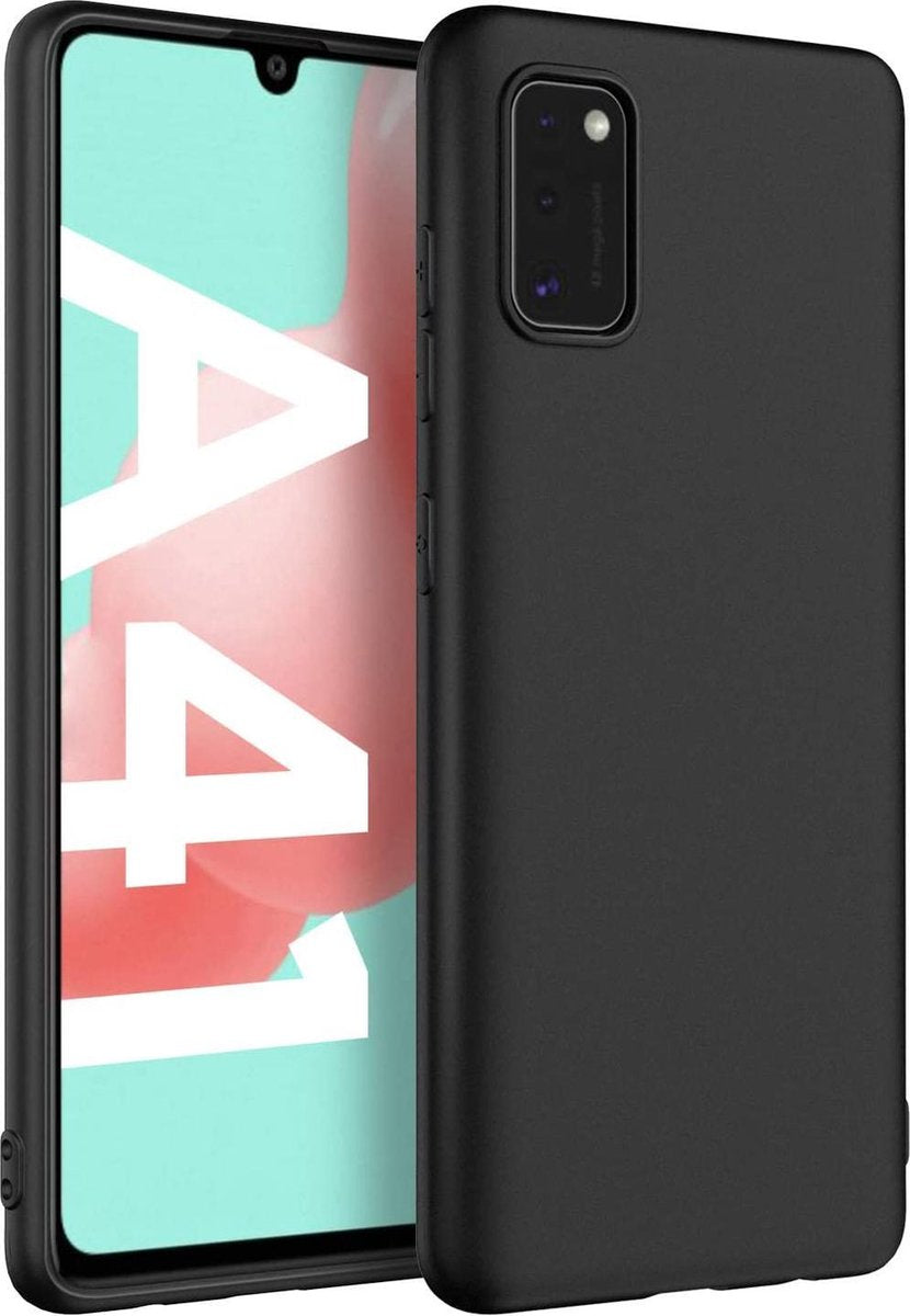Samsung Galaxy A41 Hoesjes – Siliconen Backcover – Soft Touch – Schokbestendig – Zwart-Ilumina Benelux