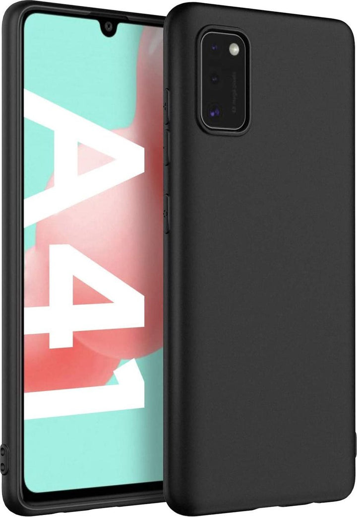 Samsung Galaxy A41 Hoesjes – Siliconen Backcover – Soft Touch – Schokbestendig – Zwart-Ilumina Benelux