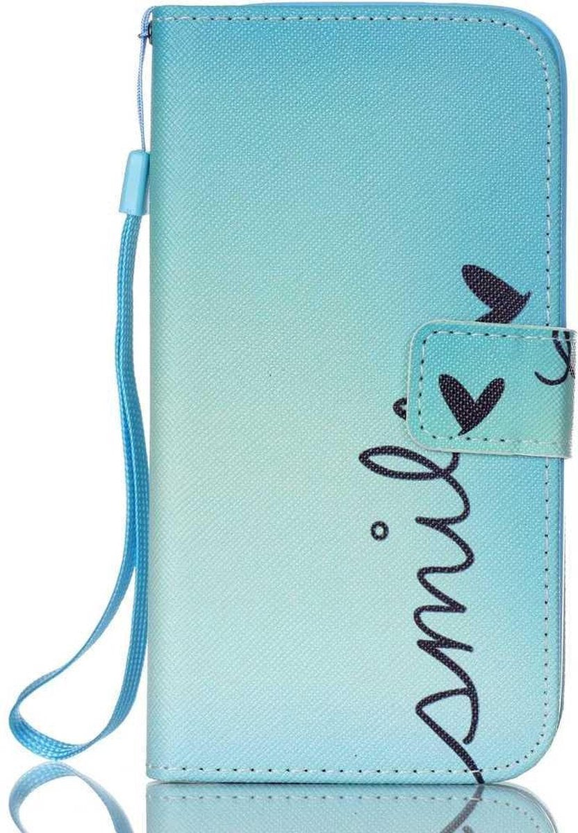 Motorola Moto G7 & G7 Plus Hoesjes – Portemonnee Bookcase – Pasjeshouder – Smile Print-Ilumina Benelux