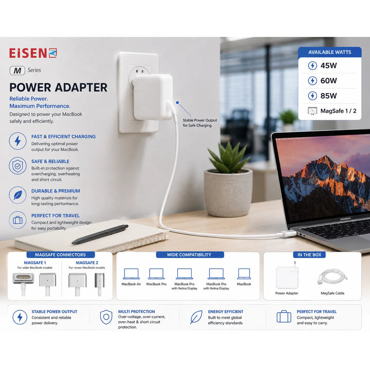 60W MagSafe 2 MacBook Oplader – Power Adapter voor MacBook Pro Retina 13 Inch – T-Connector-Ilumina Benelux