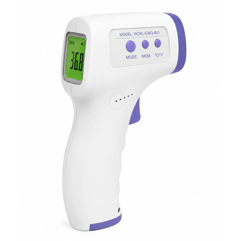 Infrarood Voorhoofdthermometer – Contactloze Digitale Thermometer – Koortsmeter voor Baby, Kinderen & Volwassenen – LCD Display – Geheugenfunctie-Ilumina Benelux