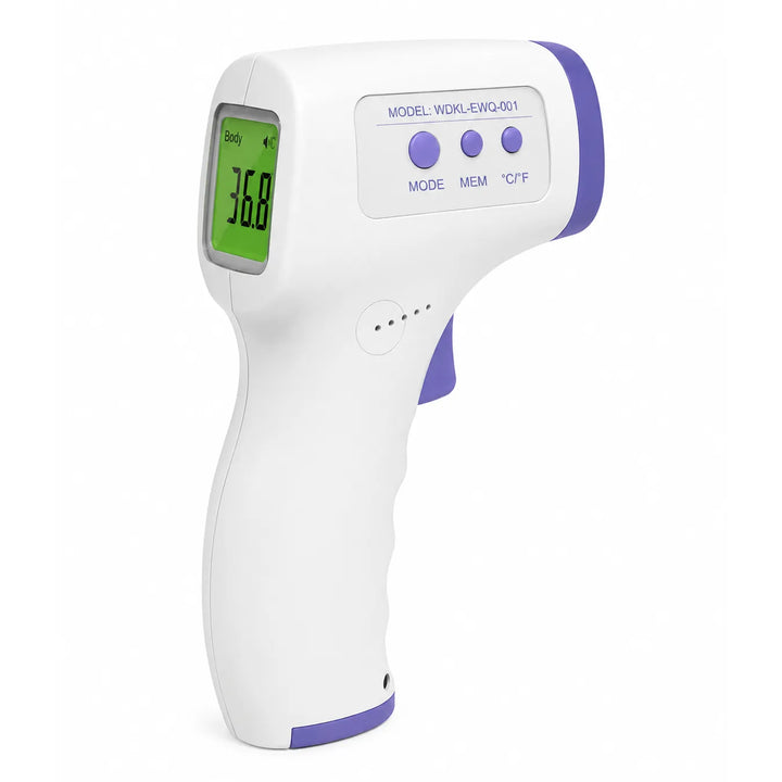 Infrarood Voorhoofdthermometer – Contactloze Digitale Thermometer – Koortsmeter voor Baby, Kinderen & Volwassenen – LCD Display – Geheugenfunctie-Ilumina Benelux