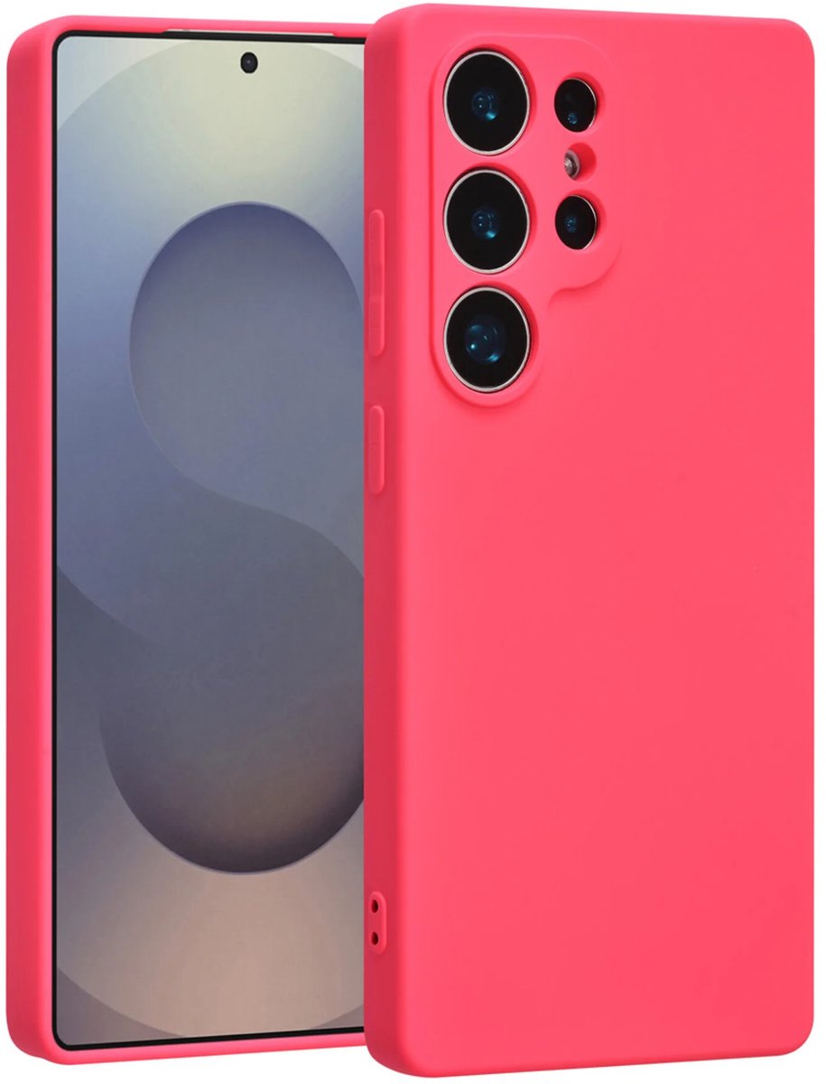 Samsung Galaxy S25 Ultra Hoesjes – Liquid Siliconen Backcover – Schokbestendig – Soft Touch – Felroze-Ilumina Benelux
