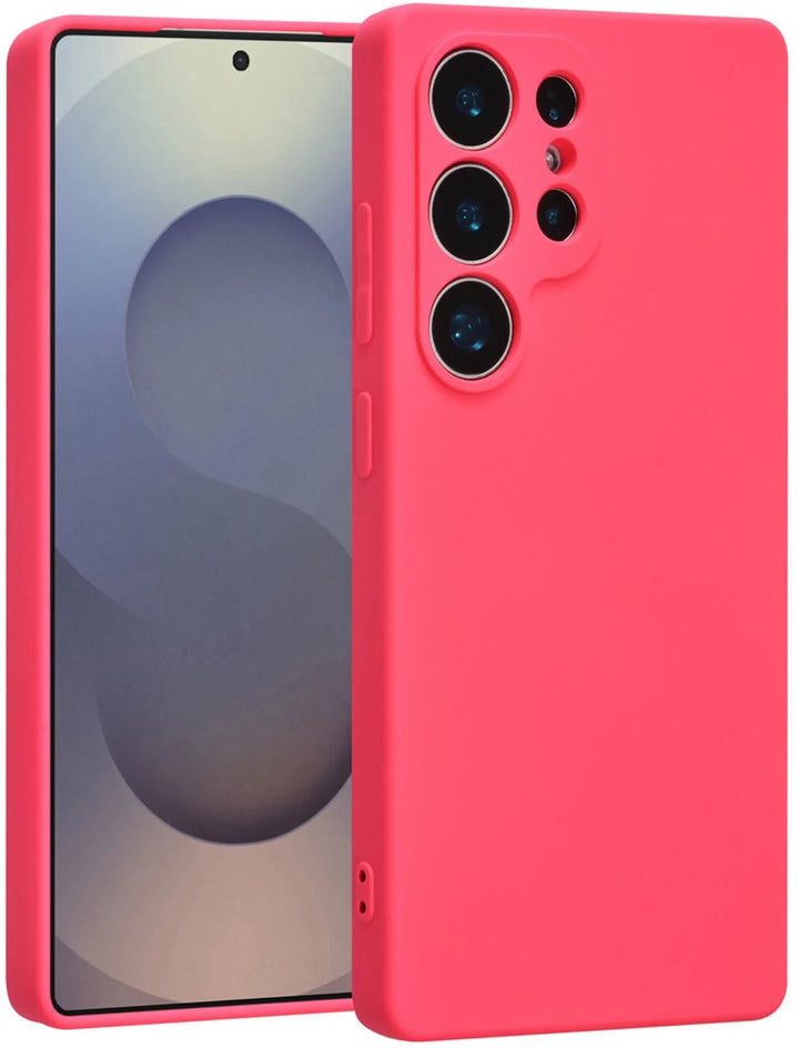 Samsung Galaxy S25 Ultra Hoesjes – Liquid Siliconen Backcover – Schokbestendig – Soft Touch – Felroze-Ilumina Benelux