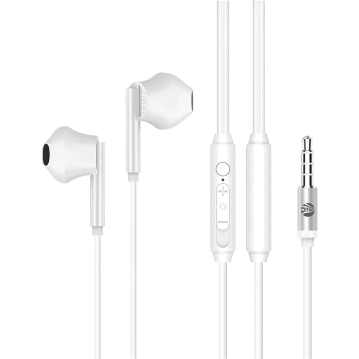 Stereo Oordopjes – 3.5mm Jack – In-Ear Headset met Microfoon – Wit-Ilumina Benelux