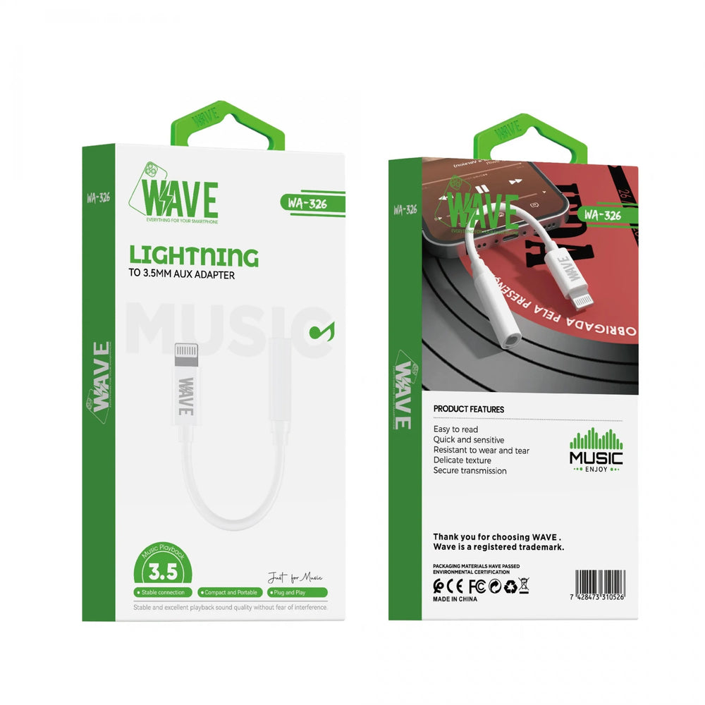 Lightning naar 3.5mm AUX Adapter – Audio Adapter voor iPhone – Muziekweergave – Plug & Play – Wit
