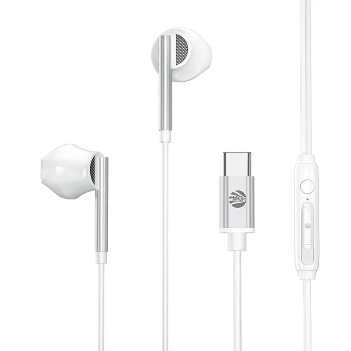 USB-C Oordopjes – Stereo Headset met Microfoon – Wit-Ilumina Benelux