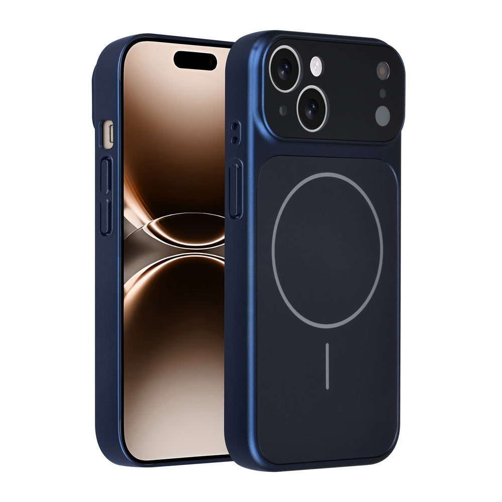 AG Matte Glass iPhone 15 Backcover hoesje - Magsafe full protection cover - Blauw-Hoesjes-Ilumina Benelux