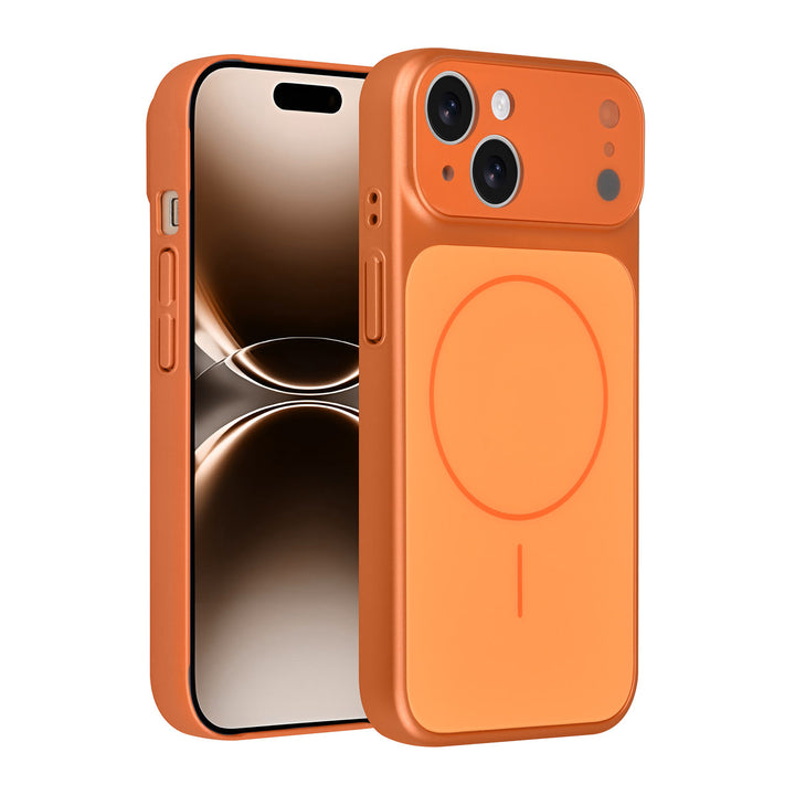 AG Matte Glass iPhone 15 Backcover hoesje - Magsafe full protection cover - Oranje-Hoesjes-Ilumina Benelux