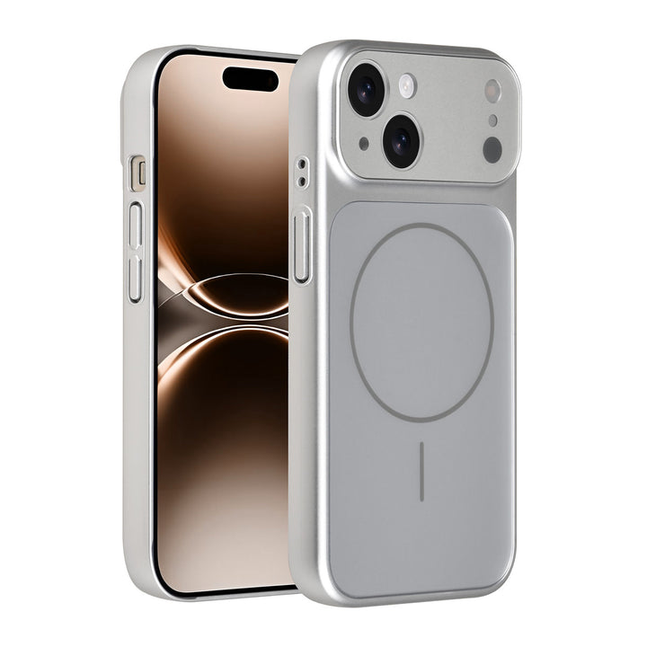 AG Matte Glass iPhone 15 Backcover hoesje - Magsafe full protection cover - Zilver-Hoesjes-Ilumina Benelux