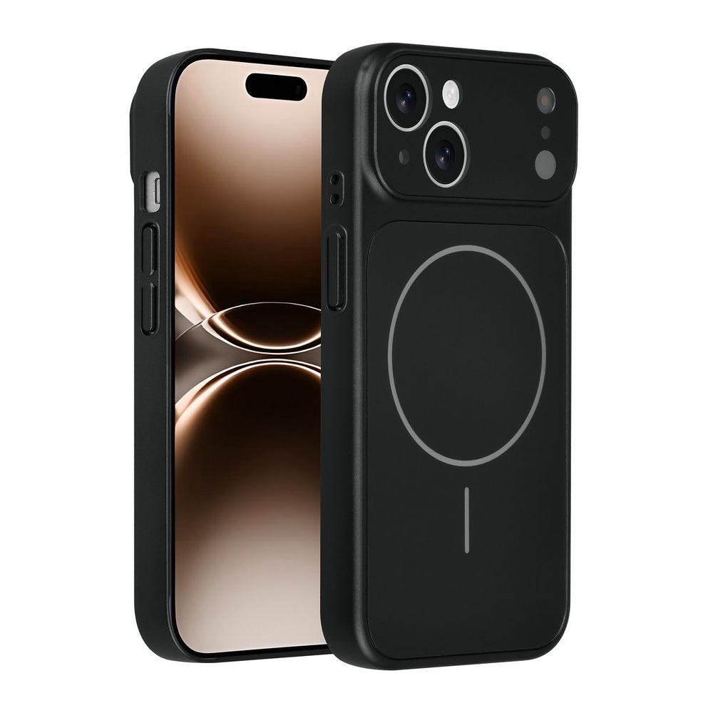 AG Matte Glass iPhone 15 Backcover hoesje - Magsafe full protection cover - Zwart-Hoesjes-Ilumina Benelux