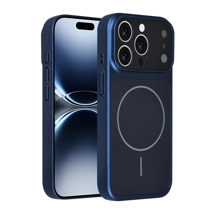 AG Matte Glass iPhone 15 Pro Backcover hoesje - Magsafe full protection cover - Blauw-Hoesjes-Ilumina Benelux