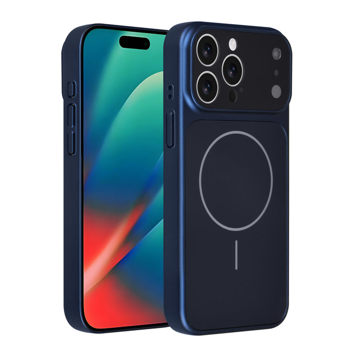 AG Matte Glass iPhone 15 Pro Max Backcover hoesje - Magsafe full protection cover - Blauw-Hoesjes-Ilumina Benelux