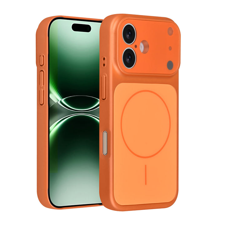 AG Matte Glass iPhone 16 Backcover hoesje - Magsafe full protection cover - Oranje-Hoesjes-Ilumina Benelux