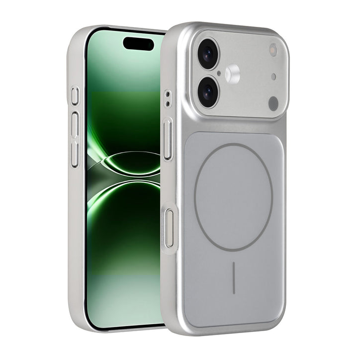 AG Matte Glass iPhone 16 Backcover hoesje - Magsafe full protection cover - Zilver-Hoesjes-Ilumina Benelux