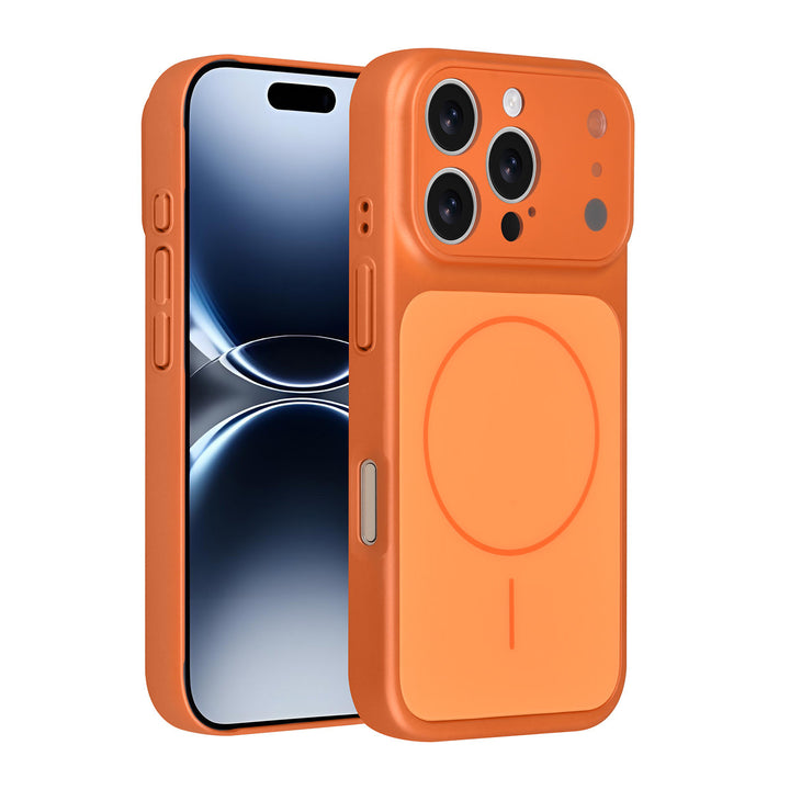 AG Matte Glass iPhone 16 Pro Backcover hoesje - Magsafe full protection cover - Oranje-Hoesjes-Ilumina Benelux