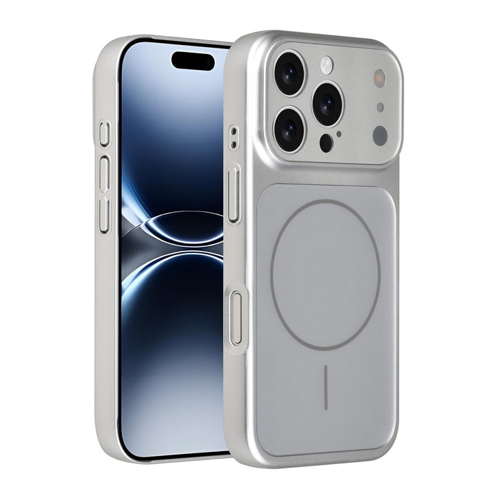 AG Matte Glass iPhone 16 Pro Backcover hoesje - Magsafe full protection cover - Zilver-Hoesjes-Ilumina Benelux