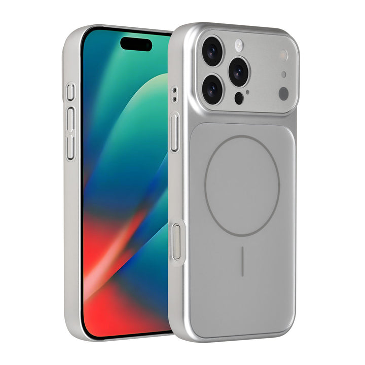 AG Matte Glass iPhone 16 Pro Max Backcover hoesje - Magsafe full protection cover - Zilver-Hoesjes-Ilumina Benelux