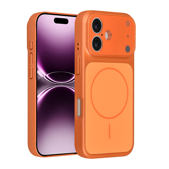 AG Matte Glass iPhone 17 Backcover hoesje - Magsafe full protection cover - Oranje-Hoesjes-Ilumina Benelux