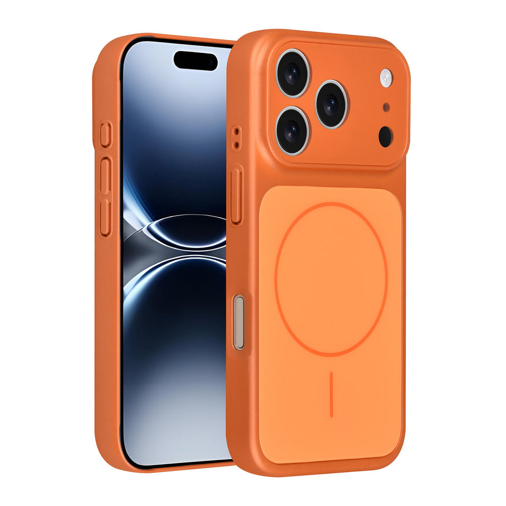 AG Matte Glass iPhone 17 Pro Backcover hoesje - Magsafe full protection cover - Oranje-Hoesjes-Ilumina Benelux