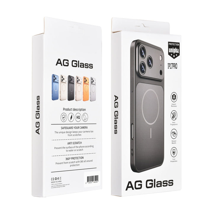 AG Matte Glass iPhone 17 Pro Backcover hoesje - Magsafe full protection cover - Zwart-Hoesjes-Ilumina Benelux