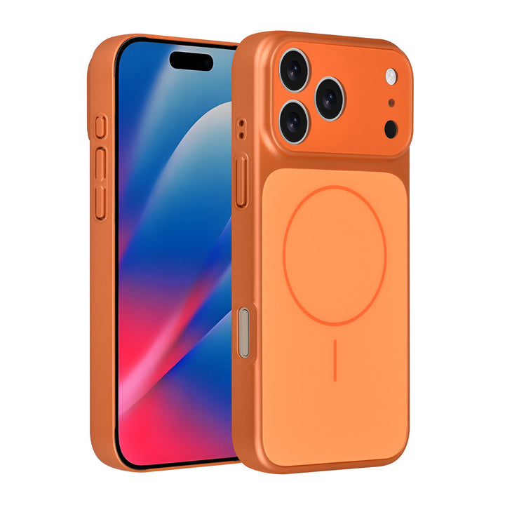 AG Matte Glass iPhone 17 Pro Max Backcover hoesje - Magsafe full protection cover - Oranje-Hoesjes-Ilumina Benelux