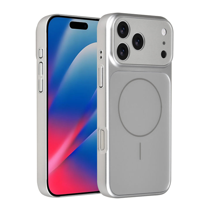 AG Matte Glass iPhone 17 Pro Max Backcover hoesje - Magsafe full protection cover - Zilver-Hoesjes-Ilumina Benelux
