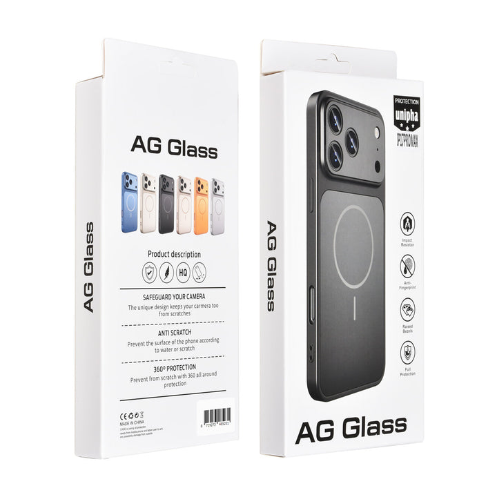 AG Matte Glass iPhone 17 Pro Max Backcover hoesje - Magsafe full protection cover - Zwart-Hoesjes-Ilumina Benelux