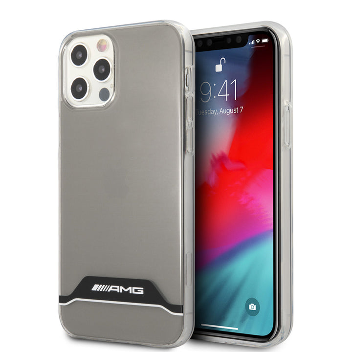 AMG iPhone 12 - 12 Pro Backcover hoesje - Electroplated - Horizontal Stripe - Transparant-Hoesjes-Ilumina Benelux
